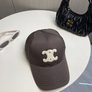 Celine Dark Brown Cap with Cream Logo